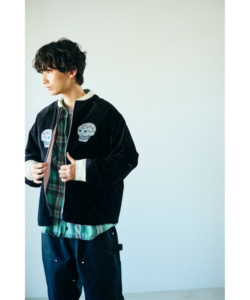 スカジャン THRIFTY LOOK スリフティルック / SNAKE＆SKULL SOUVENIR JCKET メンズ レディースの画像