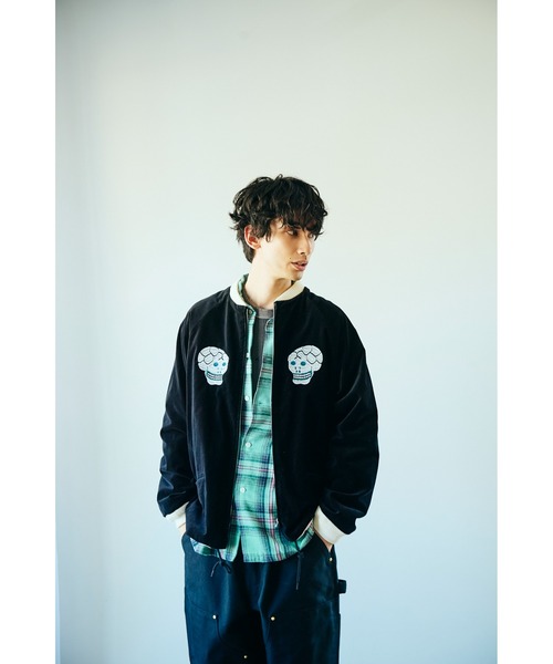 スカジャン THRIFTY LOOK スリフティルック / SNAKE＆SKULL SOUVENIR JCKET メンズ レディースの画像