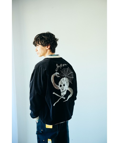スカジャン THRIFTY LOOK スリフティルック / SNAKE＆SKULL SOUVENIR JCKET メンズ レディースの画像