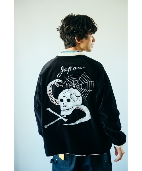 スカジャン THRIFTY LOOK スリフティルック / SNAKE＆SKULL SOUVENIR JCKET メンズ レディースの画像