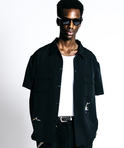 CRIMIE（クライミー） シャツ TAILORED SWALLOW EMBROIDERY S/S SHIRT