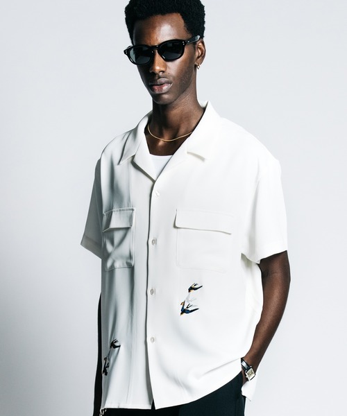 CRIMIE（クライミー） シャツ TAILORED SWALLOW EMBROIDERY S/S SHIRT