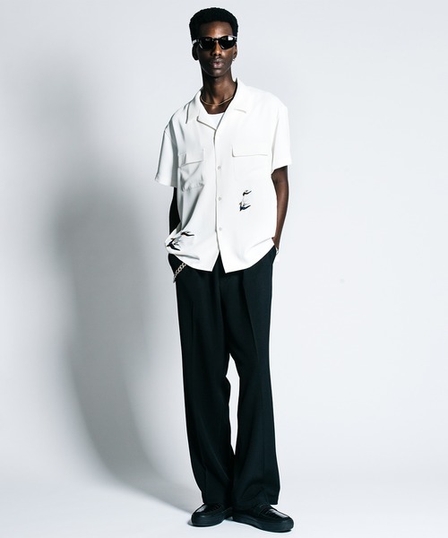 CRIMIE（クライミー） シャツ TAILORED SWALLOW EMBROIDERY S/S SHIRT