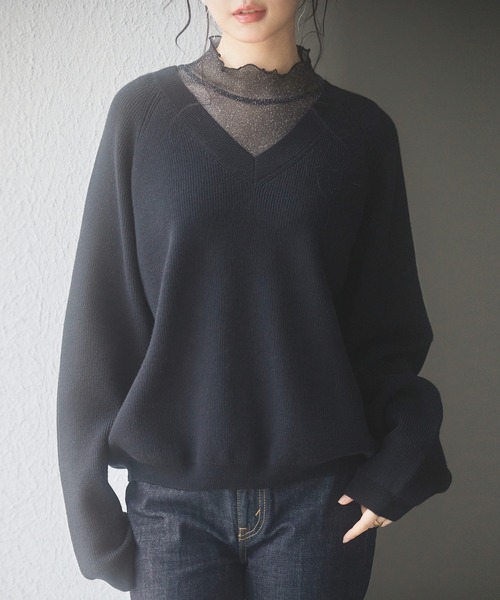 「SAISON DE PAPILLON」 長袖ニット M ベージュ レディース_画像2