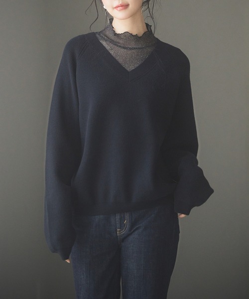 「SAISON DE PAPILLON」 長袖ニット M ベージュ レディース_画像7