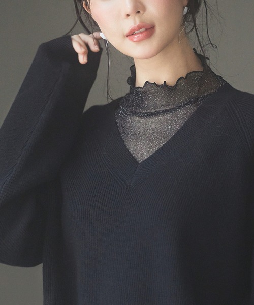 「SAISON DE PAPILLON」 長袖ニット M ベージュ レディース_画像8