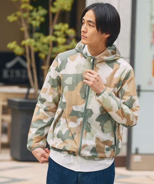 AIGLE（エーグル） ナイロンジャケット 超軽量 撥水 プリント