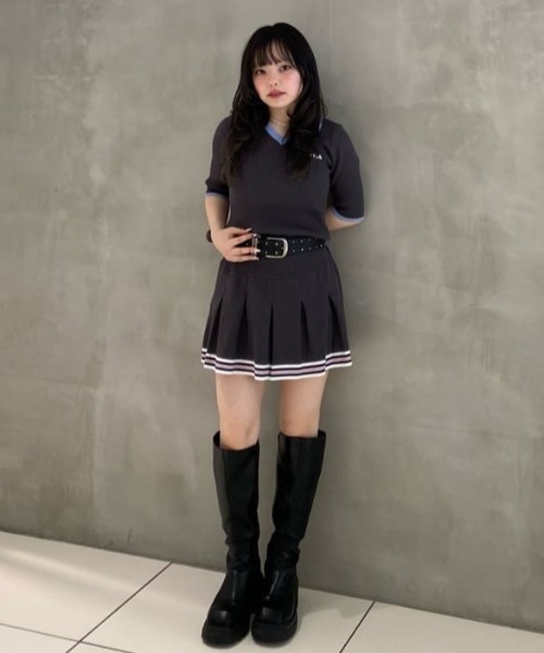 SLY（スライ） ワンピース FILA x SLY BOX PLEATS S/OP フィラスライ
