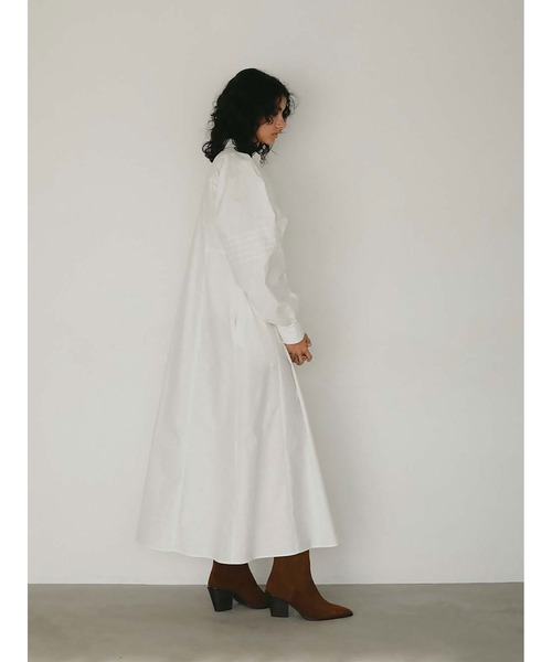 ワンピース リネンコットンピンタックドレスの画像