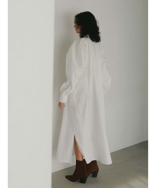 ワンピース リネンコットンピンタックドレスの画像