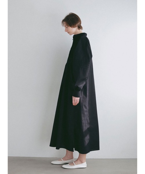 ワンピース リネンコットンピンタックドレスの画像