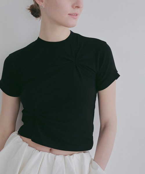 MANOF（マノフ） tシャツ 半袖 TUCK CUT TOPS レディース : ZOZOTOWN 
