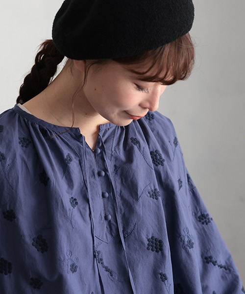 「soulberry」 長袖ブラウス 4L ネイビー レディース_画像5