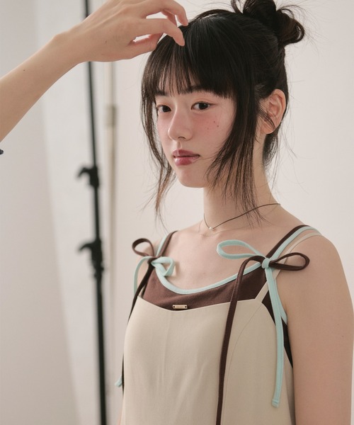 loin nuit カップ付き キャミソール ribbon design camisole / リボン