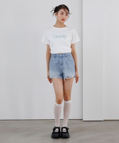 repipi armario（レピピアルマリオ） パンツ ダメージデニムショート