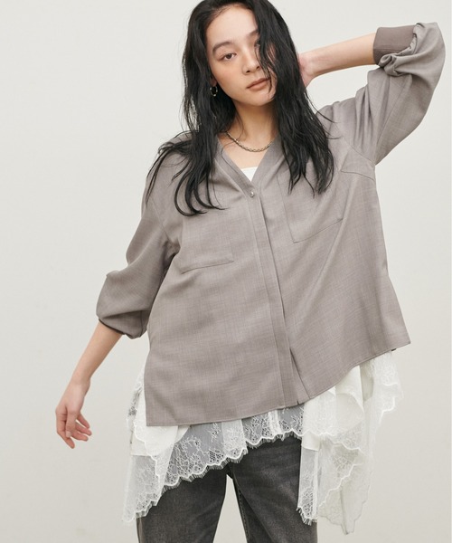 LARUTA（ラルータ） ブラウス シャツ 「LARUTA」ストレッチVネック