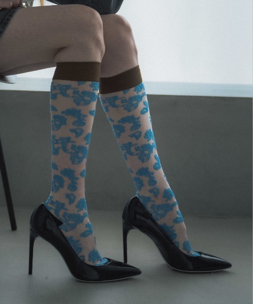 FAKUI 靴下 3COLOR FLOWER SEE-THROUGH SOCKS / 3カラー花柄シースルー