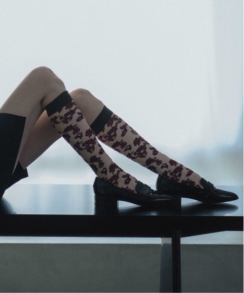 FAKUI 靴下 3COLOR FLOWER SEE-THROUGH SOCKS / 3カラー花柄シースルー