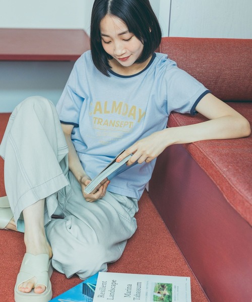 ans dotsloevner アンス　tシャツ ロンT パワーショルダー　紺 niko and…（ニコアンド） tシャツ アソートスラブリンガーTシャツ