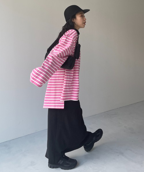 「wee9s」 長袖ワンピース LONG ブラック レディース_画像9