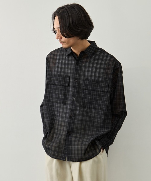 CITY TOKYO シャツ 「CITY TOKYO」シアーグラフチェックシャツ メンズ
