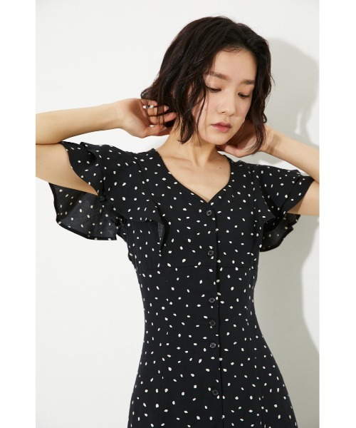 「rienda」 半袖ワンピース MEDIUM ブラック レディース_画像5