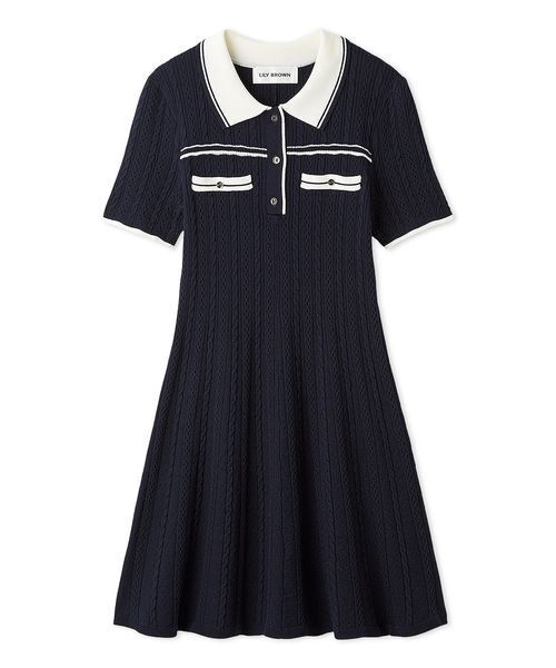 ワンピース ポロニットミニワンピースの画像