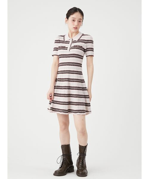 ワンピース ポロニットミニワンピースの画像