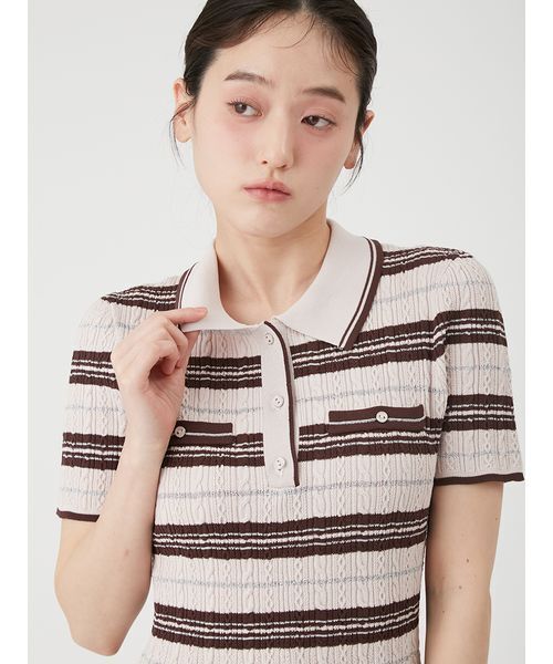 ワンピース ポロニットミニワンピースの画像