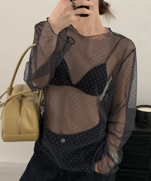 ViViDAY tシャツ ドット柄シアートップス レディース : ZOZOTOWN Yahoo