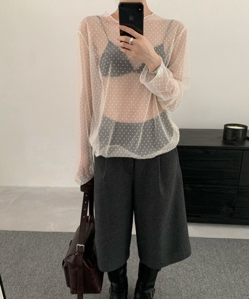 ViViDAY tシャツ ドット柄シアートップス レディース : ZOZOTOWN Yahoo