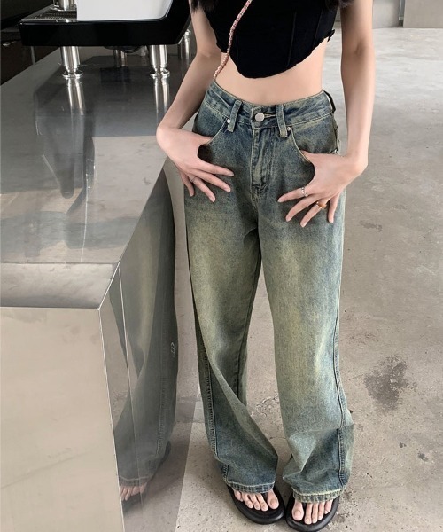 「shameless」 デニムパンツ M サックスブルー レディース_画像7