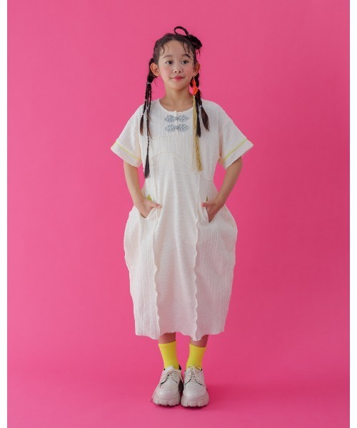 「unica」 「KIDS」半袖ワンピース X-LARGE ブラック キッズ_画像9