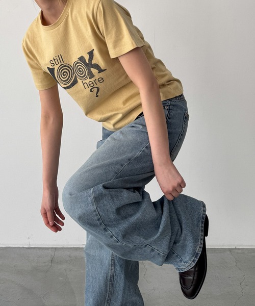 「CANAL JEAN」 「lakey park」半袖Tシャツ ONE SIZE グレー レディース_画像2