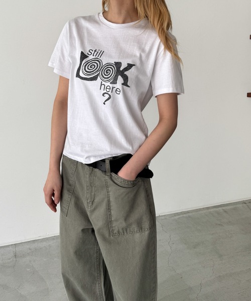 「CANAL JEAN」 「lakey park」半袖Tシャツ ONE SIZE グレー レディース_画像5