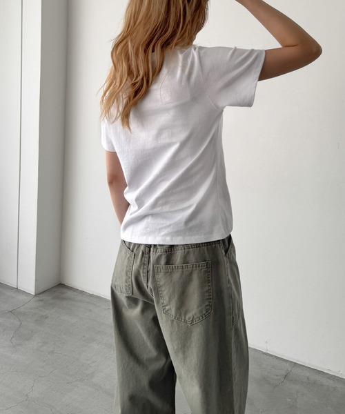 「CANAL JEAN」 「lakey park」半袖Tシャツ ONE SIZE グレー レディース_画像6