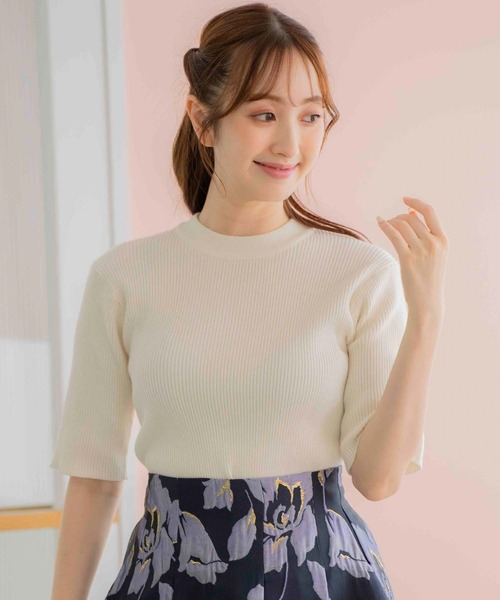 「NOELA」 半袖ニット フリー ブルー レディース_画像6