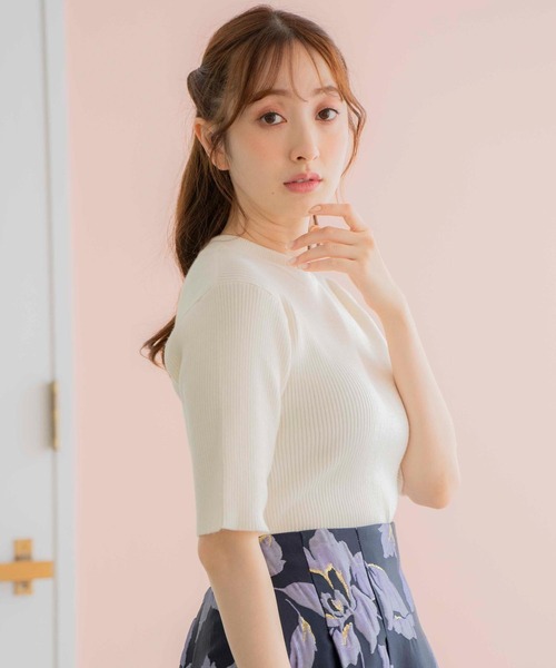 「NOELA」 半袖ニット フリー ブルー レディース_画像8
