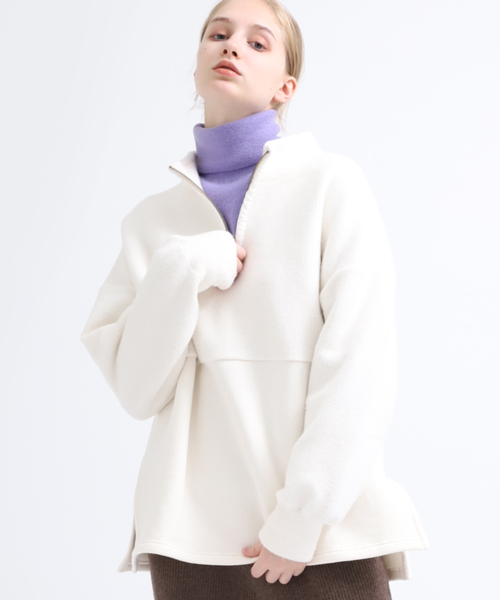 【関税込み】ZEGNA ホワイト ハーフジップ プルオーバー RNA-N トレーナー スウェット M1316 ハーフジップウォームプル