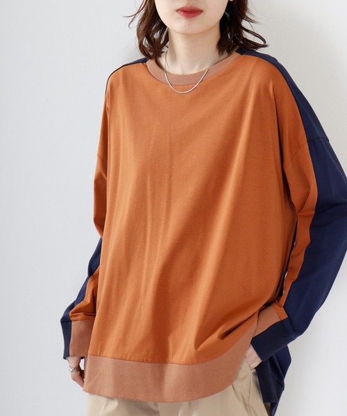 tシャツ A.N.L プルオーバーバイカラートップス レディース : ZOZOTOWN