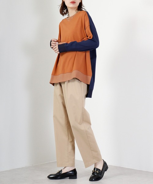 tシャツ A.N.L プルオーバーバイカラートップス レディース : ZOZOTOWN