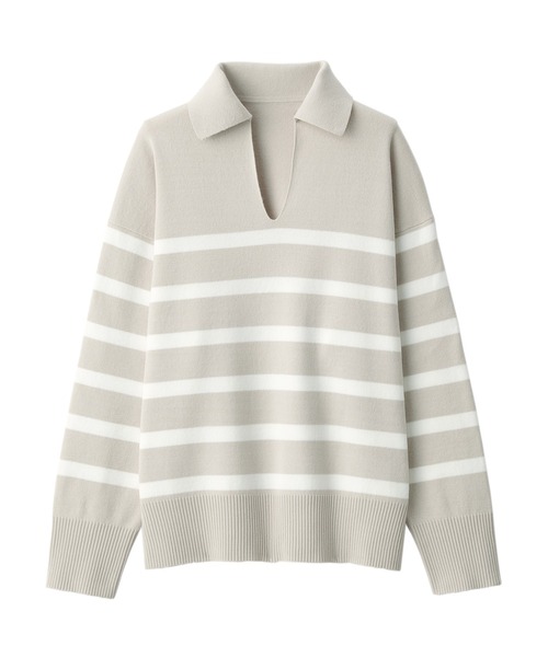 無印良品（MUJI） ニット 婦人 洗えるミラノリブ編みスキッパーポロ