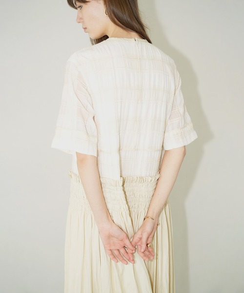 CLANE（クラネ） ワンピース SHEER CHECK GATHER SWITCHING ONEPIECE