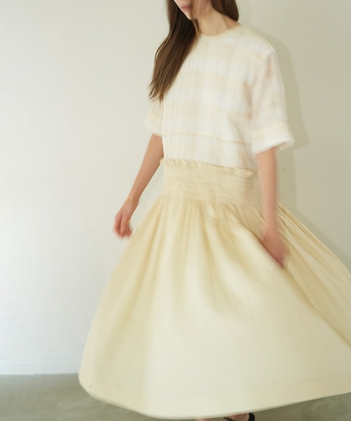 CLANE（クラネ） ワンピース SHEER CHECK GATHER SWITCHING ONEPIECE