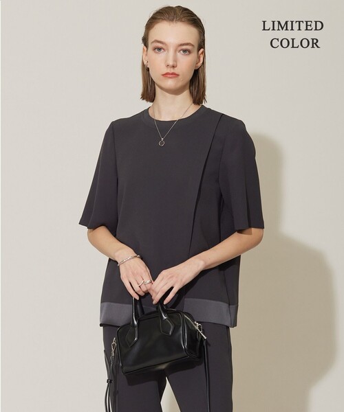 ICB FluidBackSatin シャツブラウス 速乾 UVケア チャコール 接触冷感・UVケア・速乾・洗える】 FluidBackSatin シャツ