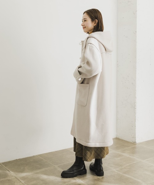 URBAN RESEARCH」 ダッフルコート 38 ベージュ レディース