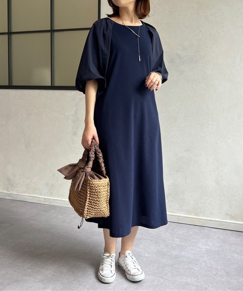 Chez toi（シェトワ） ワンピース 夏 袖バルーンカットワンピース