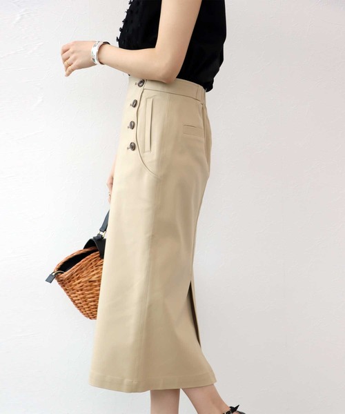 Jines（ジネス） スカート 二重ストレッチマリンタイトスカート