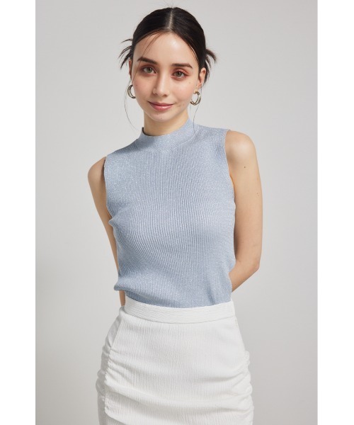 riendaリエンダスリーブレスラメウォッシャブル Knit TOP新品未使用 rienda（リエンダ） ニット セーター スリーブレスラメウォッシャブル