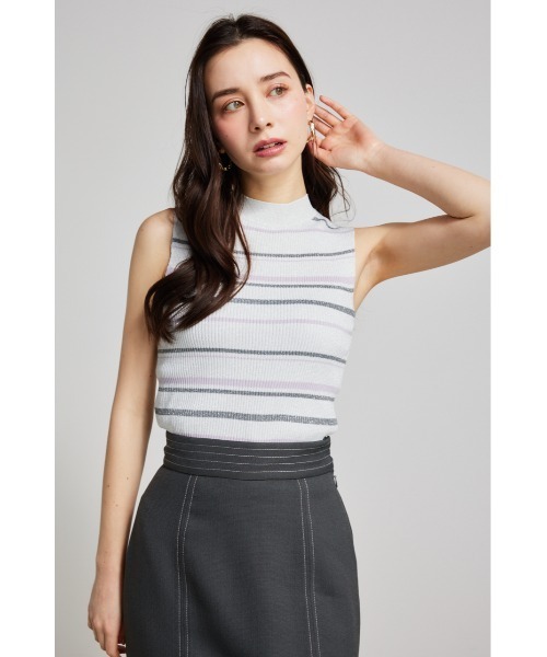 riendaリエンダスリーブレスラメウォッシャブル Knit TOP新品未使用 rienda（リエンダ） ニット セーター スリーブレスラメウォッシャブル